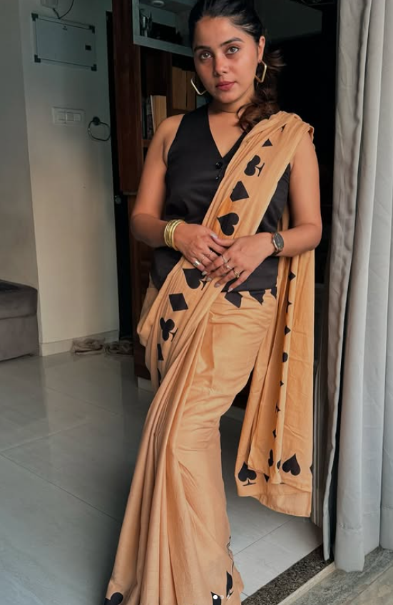 SHADE OF CARDS PREMIUM COTTON SAREE